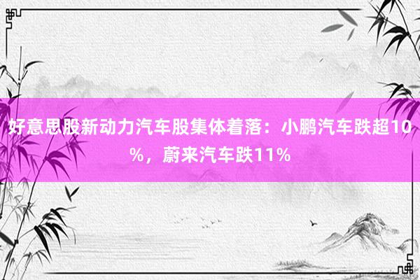 好意思股新动力汽车股集体着落：小鹏汽车跌超10%，蔚来汽车跌11%